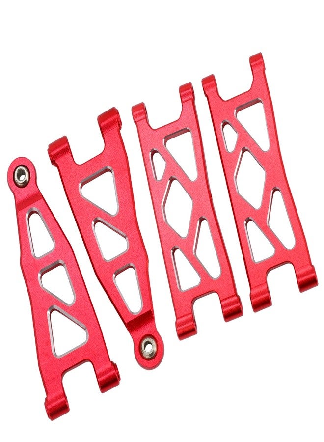 POLANTA Aluminum Alloy Front & Rear Upper & Lower Swing Arms Upgrade Parts for ARRMA 1/18 Granite GROM/1/14 Typhon GROM (Red) - Image 4